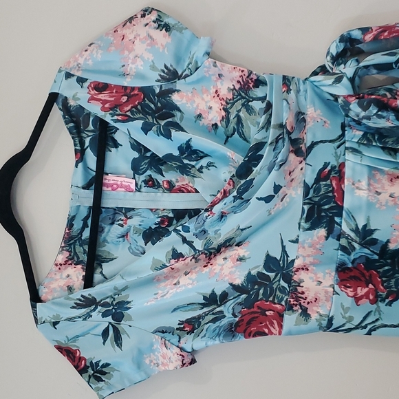 Pinup Couture dress large blue - Picture 2 of 4